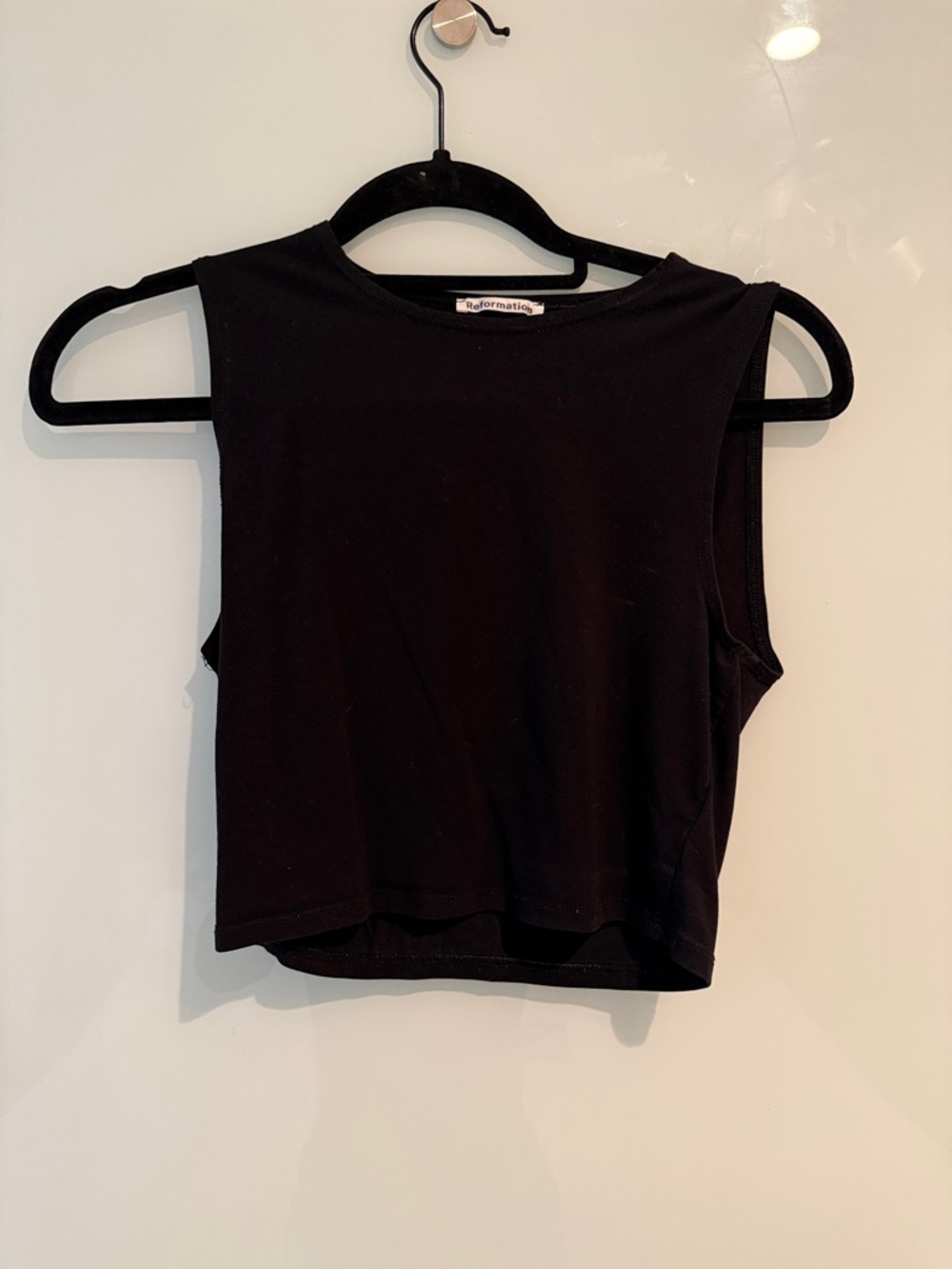 Reformation Black Cropped Tank Top